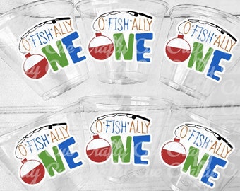 Visfeestbekers O-Fish-Ally Vissen Verjaardag Vissen Eerste Verjaardagsfeest Gone Fishing Feest De Grote Vangst Decoraties Vis Aas Bekers