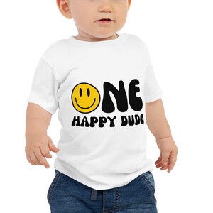 Ein glücklicher Dude-T-Shirt, ein glücklicher Dude-erster Geburtstags-Hemd, ein glücklicher Dude-Geburtstags-Hemd, glückliches Gesichts-Hemd, 1