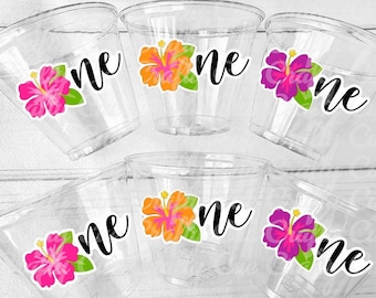 LUAU PARTY CUPS - Luau 1st Birthday Party Cups Luau Party Decoration Luau Luau 1st Party Tropical Party Decorations Party Hibiscus Party Cup