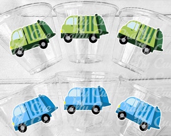 GARBAGE TRUCK PARTY Cups - Garbage Truck Treat Cups Garbage Truck Party Favors Garbage Truck Birthday Favors Trash Garbage Birthday