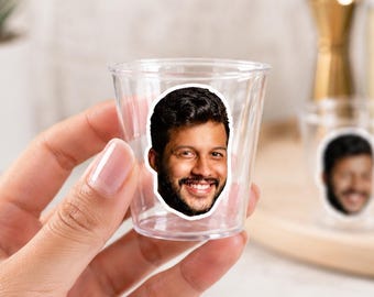 Face Cutout Plastic Shot Glasses 1.5", Groom Face Cups, Groom Face Bachelorette Party, Groom Face Decoration, Groom Face Party Favors,