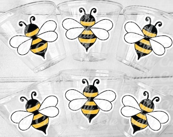 BIJENFEESTBEKERS - Bijen Babyshower Bekers BaBee Shower Bekers Zoet als een bijtje Hommel Feestartikelen Bijen Decoraties Bijen Feestbenodigdheden Cadeautjes