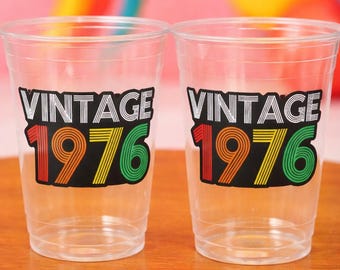 50th PARTY CUPS - 50 and Fabulous 50th Birthday Party 50th Birthday Favors 50th Party Cups 50th Party Decorations 1976 Birthday Party Cups
