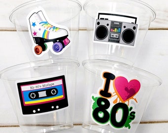 I Love the 80'S PARTY CUPS - 80's Birthday Cups 80's Party Cups 80's Decorations 80's Birthday Party 80's Birthday Party Decorations 80s 90s