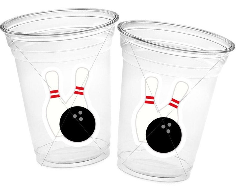 BOWLING PARTY CUPS Bowling Birthday Cups Bowling Cups First Birthday Bowling Party Decorations Bowling Bowling Cups Bowling