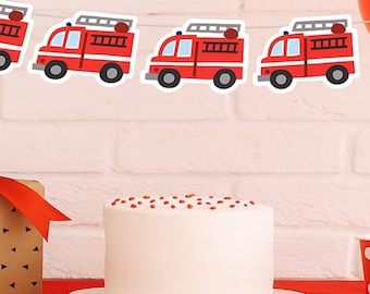 Firetruck Garland, Firetruck Banner, Firetruck Party Banner, Firetruck Decorations, Firetruck Party Sign, Firetruck Party Supplies, Fireman