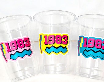 40th PARTY CUPS - 1983 Cups 40th Birthday Party 40th Birthday Favors 40th Party Cups 40th Party Decorations 1983 Birthday Party Cups 80s Cup