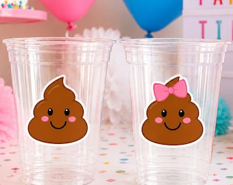 Poop Emoji Party Cups, Funny Birthday Cups, Cute Poop Cups, Emoji Birthday Decorations, Plastic Party Cups, Poop Emoji Party Favors Decor