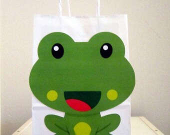 Reusable Muslin Favor Bag Frog Favor Bag Frog Gift Bag,Frog Party Supplies Frog Party Bags