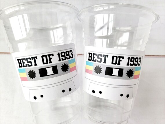 30th PARTY CUPS 30th Birthday Decoration 30th Party Favors 30th Party 30th Birthday Cassette Tape Party Best of 1993 Birthday Vintage 1993 Il_570xn