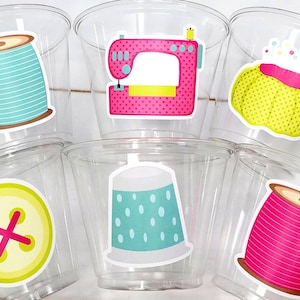 SEWING PARTY CUPS - Sewing Cups Sewing Party Cups Sewing Birthday Cups Sewing Party Favors Sewing Cups Sewing Sewer Sew Party Decorations