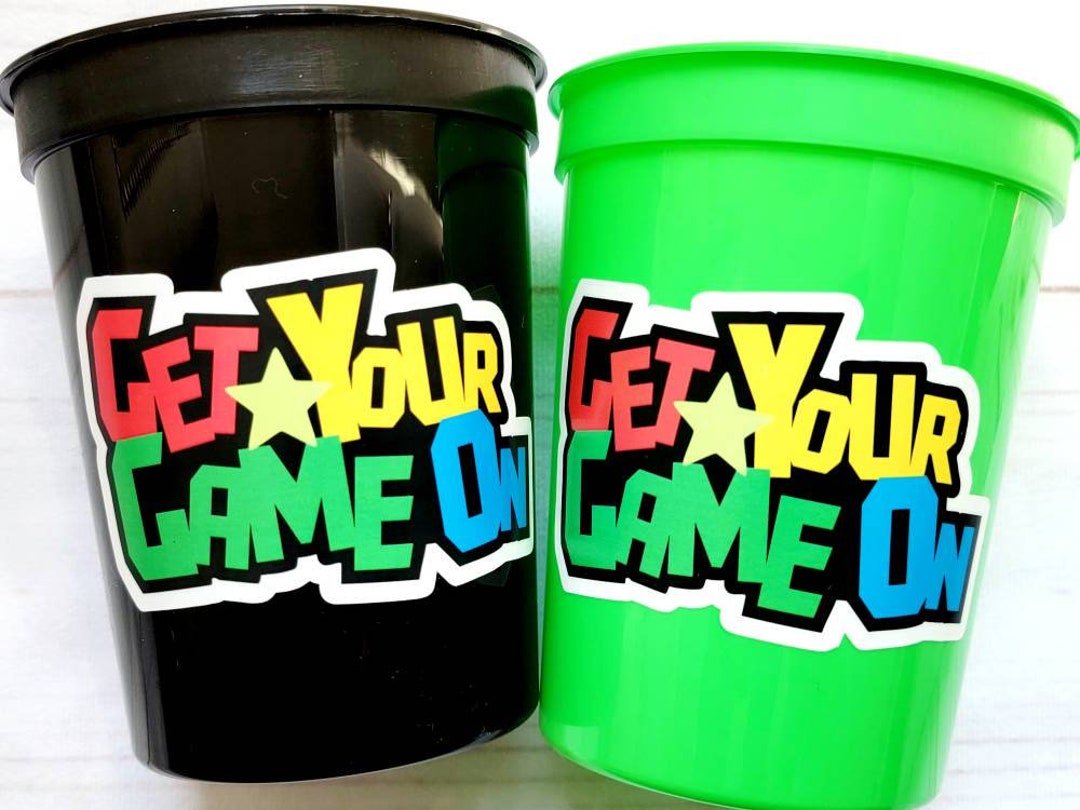 VIDEO GAME PARTY Cups Video Game Cups Video Game Party Cups Level up