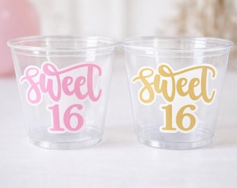 Rose Gold and Blush Sweet 16 Plastic Cups, Set of 20 16 Oz Plastic Cups,  Sweet Sixteen Party - Etsy