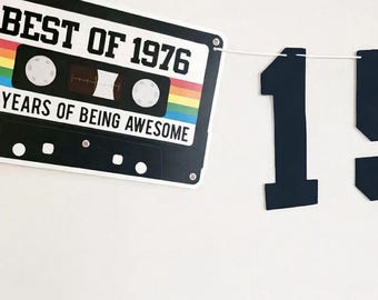 BEST OF 1976 - 50th Birthday Banner 1976 Banner 1976 Party Decorations 50th Party Decorations 50th Party Banner 50 Birthday Party Banner 70s