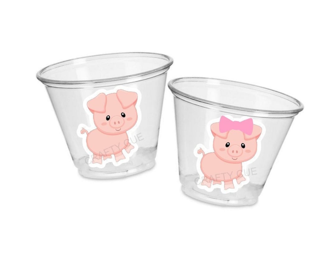 PIG PARTY CUPS - Pig Birthday Cups Pig Party Favors Farm Party Cups Pig ...