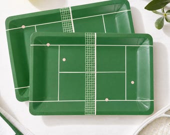 Tennis Court Paper Plates, Tennis Birthday Party Decorations, Sports Party Supplies, Game Day Plates, Tennis Theme Tableware, Set of 8