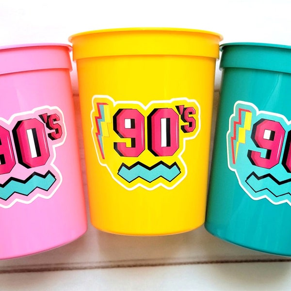 I Love the 90'S PARTY CUPS - 90s Birthday Cups 90s Party Cups 90's Decorations 90's Birthday Party 90's Birthday Party Decorations 90s