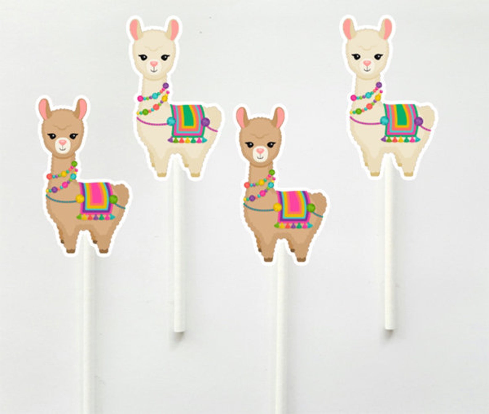 Llama Cupcake Toppers Llama Cupcake Picks Llama Birthday - Etsy