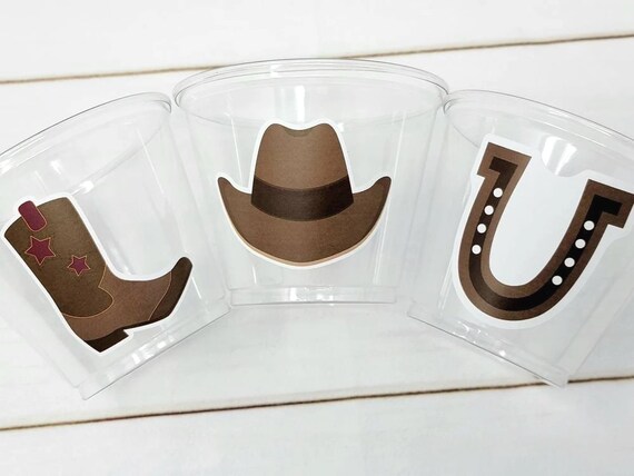 COWBOY PARTY CUPS - Cowboy Cups Cowboy Party Decorations Cowboy Baby Shower Decorations Baby Sprinkle Cowboy Boots Birthday Decoration Favor Il_570xn