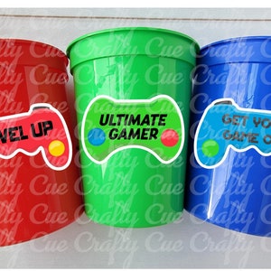 VIDEO GAME PARTY Cups - Video Game Cups Video Game Party Cups Level Up Party Decorations Gamer Baby Shower Decorations Video Game Birthday