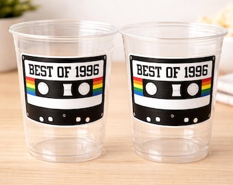 30. Geburtstagsbecher, Dekoration zum 30. Geburtstag, Gastgeschenke zum 30. Geburtstag, Kassettenparty zum 30. Geburtstag, Das Beste von 1996, Vintage-Geburtstag 1996