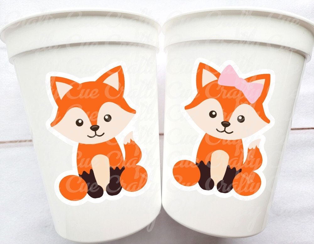 FOX PARTY CUPS - Fox Treat Cups Fox Favors Fox Decorations Woodland Bi –  CRAFTY CUE