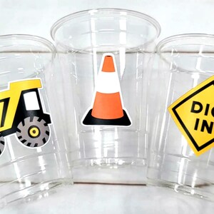 CONSTRUCTION PARTY CUPS - Dig In Party Cups Construction Truck Cups Construction Birthday Construction Party Construction Decorations