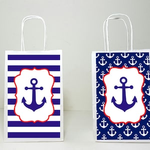 Anchor Goody Bags, Nautical Goody Bags, Nautical Favor Bags, Nautical Gift Bags