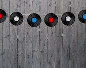 RECORD GARLAND, Record Banner, Album Garland, Album Banner, 50's Birthday Party, 80's Birthday Party, Record Party Supplies, Record Il_170x135