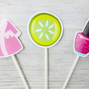 Spa Cupcake Toppers - Spa Birthday Cupcake Toppers Spa Party Cupcake Toppers Spa Party Cupcake Toppers Spa Party Decorations Spa Day Party
