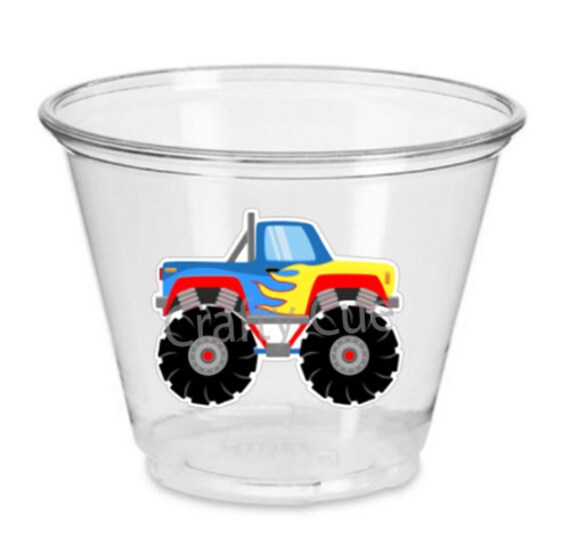 Monster Truck Party Cups, Monster Truck Treat Cups, Monster Truck Birthday, Monster Truck Party, Monster Truck Party Favors Il_570xn