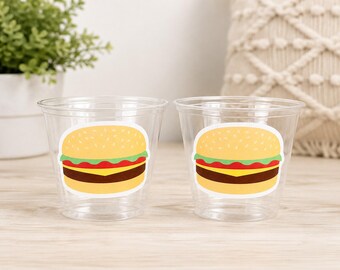 HAMBURGER PARTY Cups - Hamburger Birthday Party Hamburger Party Hamburger Treat Cups Hamburger Birthday Decorations Hamburger Party Favors