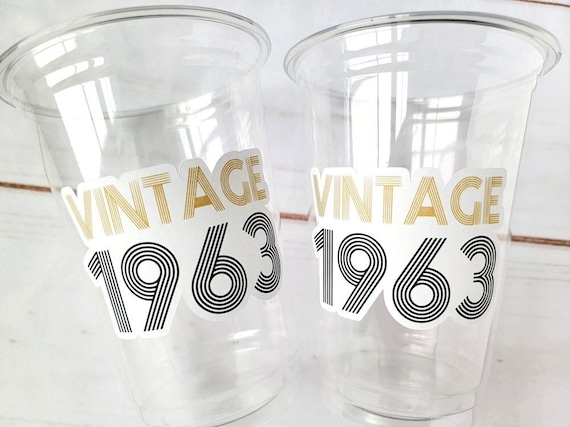 60th PARTY CUPS - Vintage 1963 Cups Best of 1963 60th Birthday Party 60th Birthday Favors 60th Party 60th Party Decorations 1963 Birthday Il_570xn