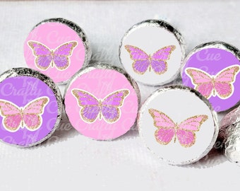 180 - Butterfly Party Stickers Butterfly Candy Stickers Butterfly Baby Shower Favor Stickers Girl Baby Shower Little Butterfly Decorations
