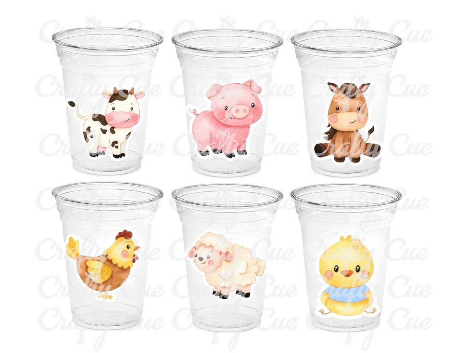 FARM PARTY Cups - Farm Cups Farm Animal Cups Farm First Birthday Farm ...