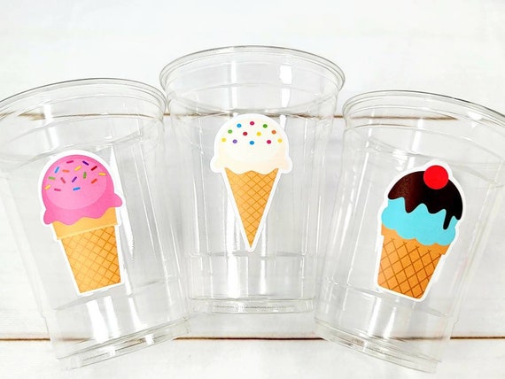 ICE CREAM PARTY Cups - Ice Cream Birthday Ice Cream Party Ice Cream Treat Cups Ice Cream Party Cups Ice Cream Decorations Ice Cream Cups Il_570xn