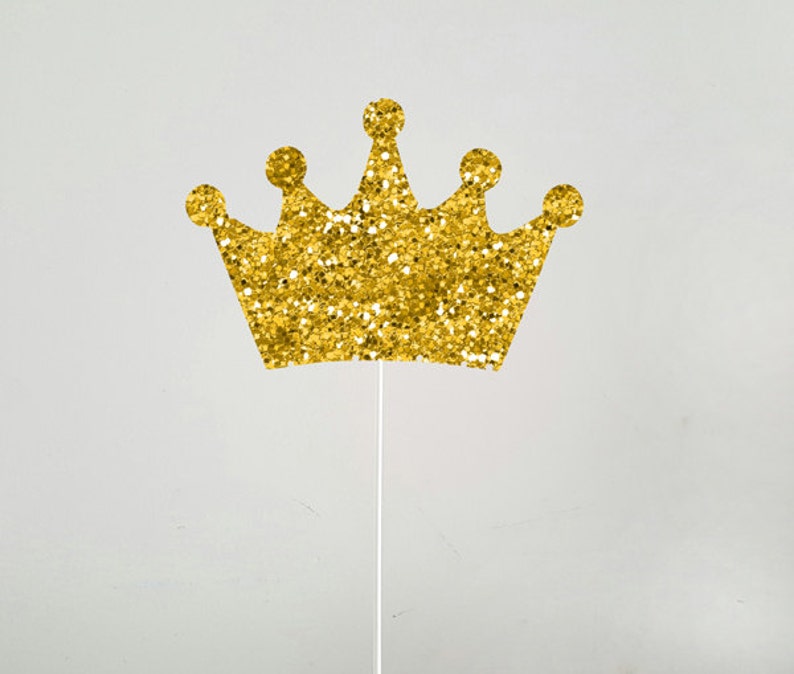 Gold Crown Cake Topper Gold Crown Centerpiece Stick Prince Etsy