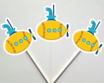 Submarine Cupcake Toppers