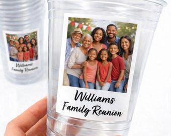 Personalisierte Becher für Familientreffen | Fotobecher (473 ml) | Gastgeschenke | Erinnerungsstücke für Familienfeiern
