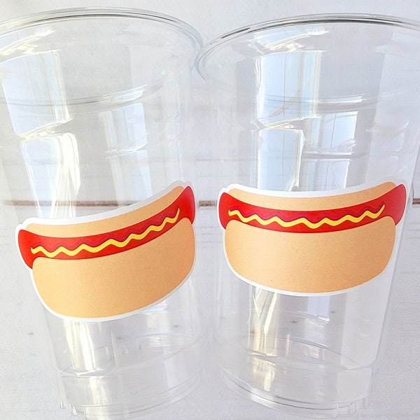 HOT DOG PARTY Cups -Hot Dog Birthday Party Hot Dog Party Hot Dog Treat Cup Hot Dog Birthday Decorations Hot Dog Party Favor 4th of July Cups