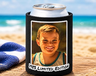 Birthday Can Coolers, Custom Picture Can Cooler, Gift for Him, Gift for Her, Personalized Party Favor, Custom Birthday Favor 40th Favors