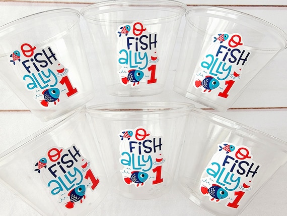 FISHING PARTY CUPS O-fish-ally Fishing Birthday Fishing First Birthday Party  Gone Fishing Party the Big One Decorations Fish Bait Cups 