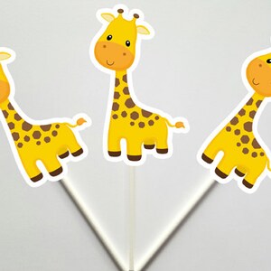 Giraffe Cupcake Toppers, Jungle Cupcake Toppers, Safari Cupcake Toppers ...