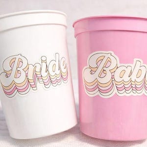 Vasos para despedida de soltera - Vasos rosas para despedida de soltera - Vasos para boda - Recuerdos para despedida de soltera - Regalos de boda para novias y bebés imagen 2