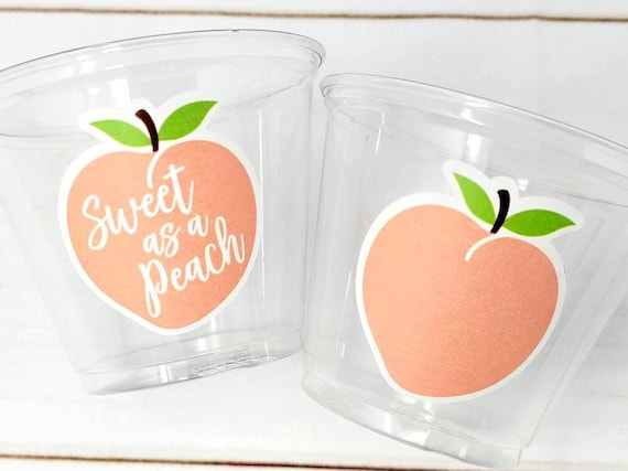 PEACH PARTY CUPS- Peach Birthday Party Peach First Birthday Peach 1st Birthday Peach Party Decorations Peach Party Supplies Sweet as a Peach Il_570xn
