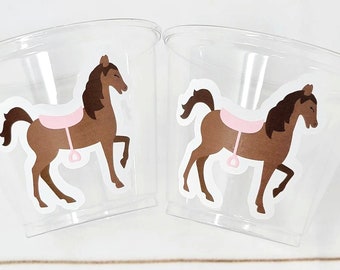 HORSE PARTY CUPS - Cowgirl Cups Cowgirl Party Decorations Cowgirl Baby Shower Decorations Cowgirl Birthday Horseshoe Horse Baby Sprinkle