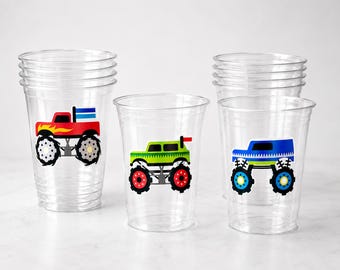 MONSTER TRUCK PARTY Cups - Monster Truck Treat Cups Monster Truck Birthday Monster Truck Party Monster Truck Party Favors, Monster Truck Cup