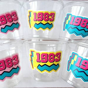 40th PARTY CUPS 40th Birthday Decoration 40th Party Favors 40th Party 40th Birthday Cassette Tape Party Best of 1983 Birthday Vintage 1983