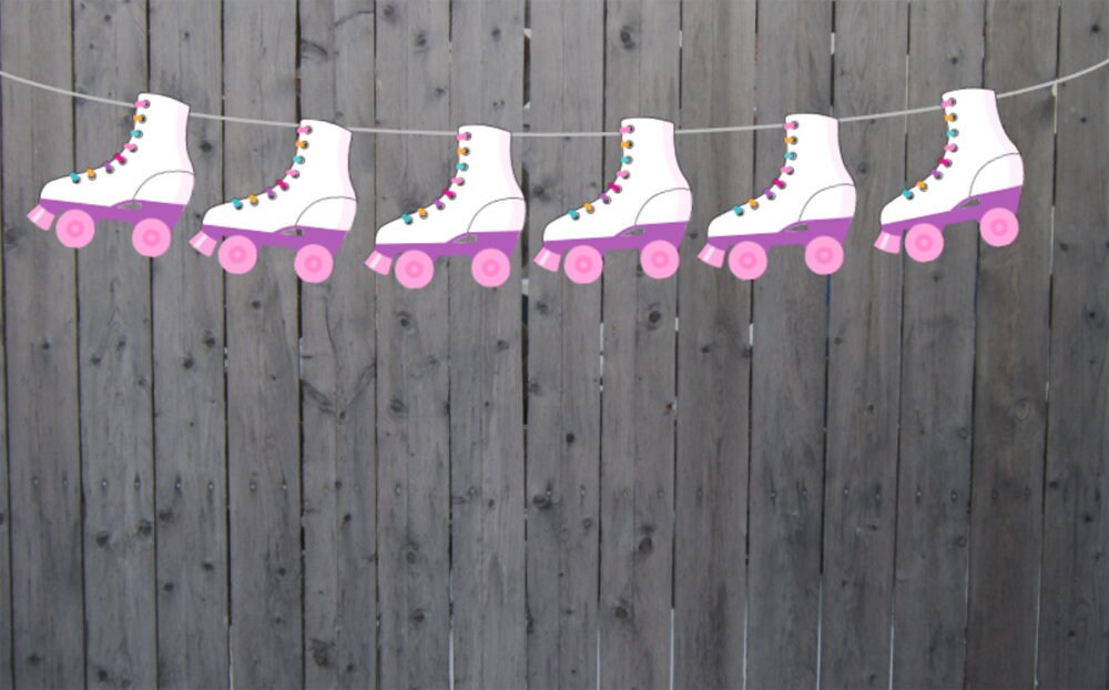 Roller Skate Garland Roller Skate Banner Roller Skate Party Banner Roller Skate Decorations Roller Skate Party Sign