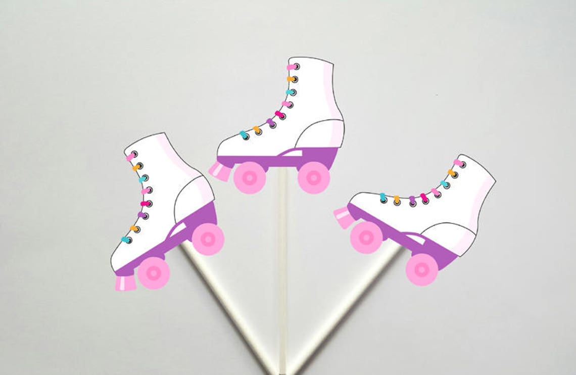 Roller Skate Cupcake Toppers Etsy